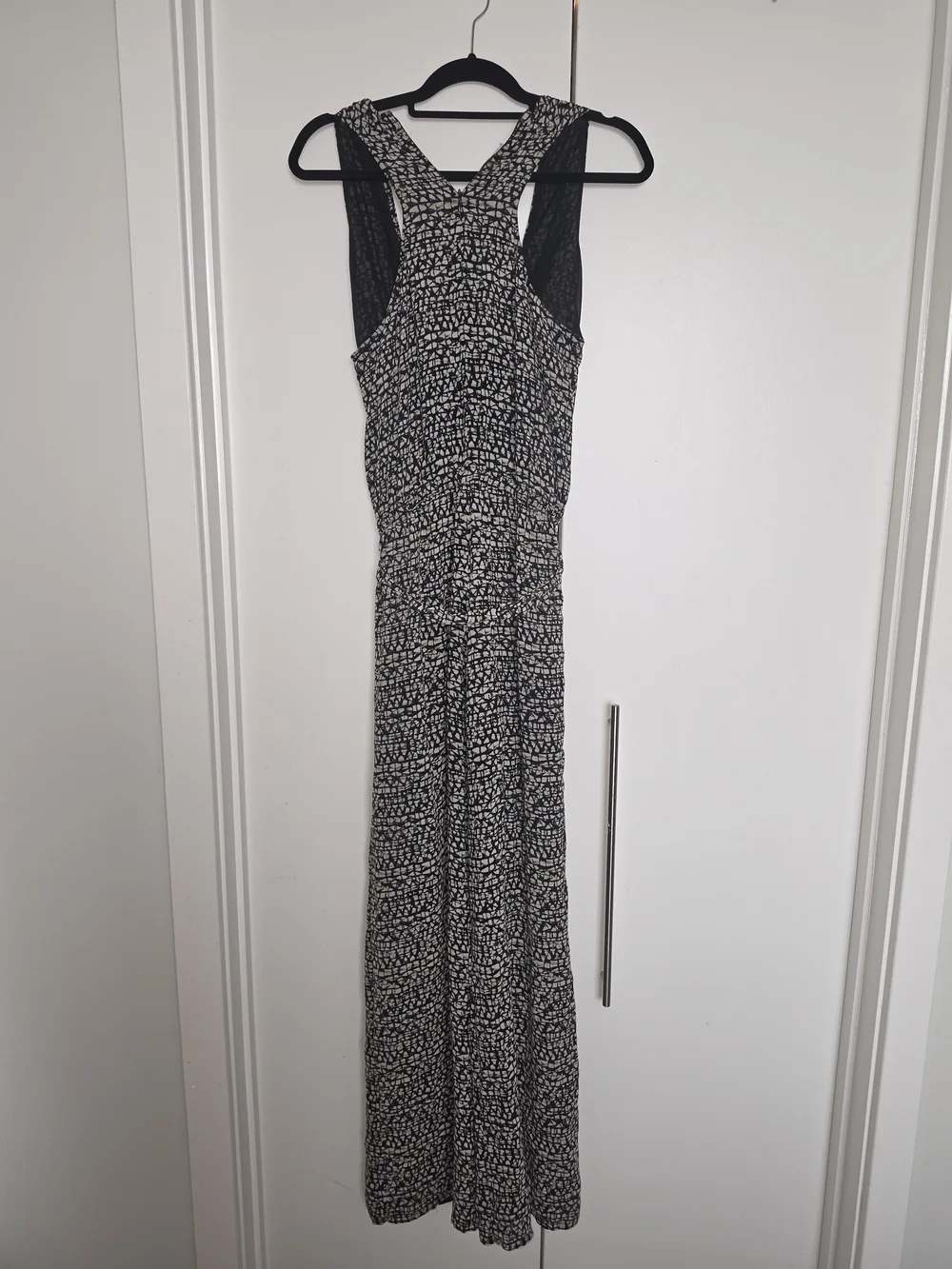 Tory Burch Black and White / Cream Printed Sleeveless Jumpsuit